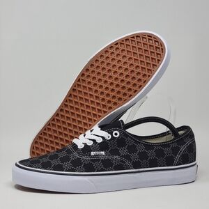 Vans Authentic Monogram Mens Size 11 Black White Athletic Skate Sneakers New
